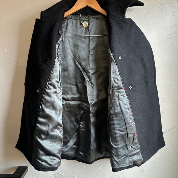 J.Crew Black Wool Blend Peacoat Jacket Classic Tailored Minimal Chic Prep Sz L - Picture 14 of 14